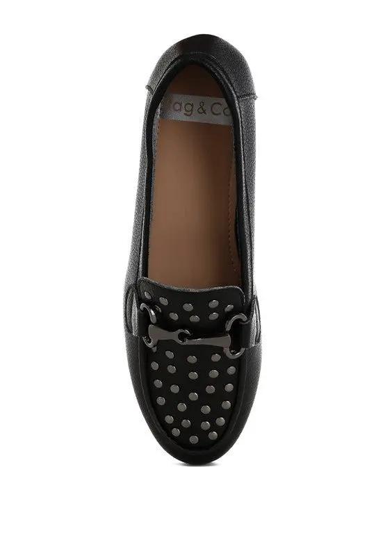 Modaha Horsebit & Embellished Real Leather Loafers for Women - Love Salve
